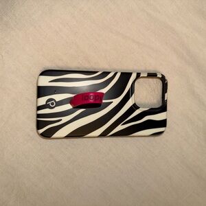 Loopy Case Black and White Zebra with Red Loop